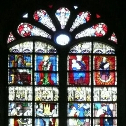 Verrière de l'histoire de la Vierge de l'église Saint-Germain
