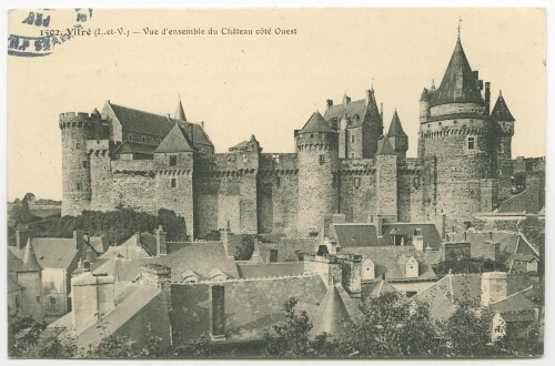 VITRE (I.-et-V.) -Vue d'ensemble du Château côté ouest.