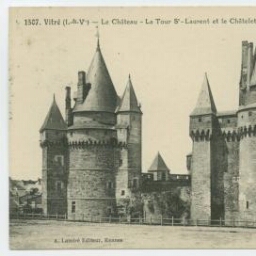 Vitré (I.etV.) - Le château - La tour St Laurent et le châtelet.