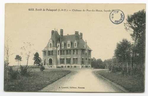 Forêt de Paimpont (I.-&-V.) - Château du Pas-du-Houx, façade Ouest.