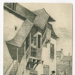 Le vieux RENNES - Ancienne maison, rue d'Antrain. (par Busnel.)