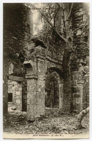 Intérieur des Ruines de l'Abbaye de Bon Repos, près Gouarec (C.-du-N.)