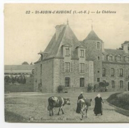 Aubigné (I.-et-V.). Le vieux château à Madame Le Goaster.