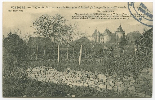 COMBOURG. - Manuscrit de la Bibliothèque de la ville de Fougères