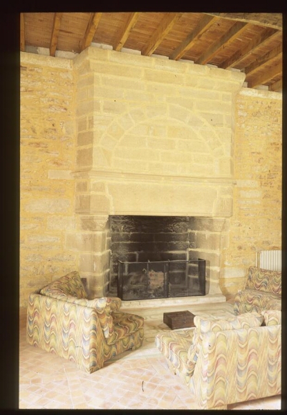 Béganne. - Château de L'Estier : 2ème salle, cheminée.