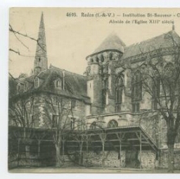 Redon (I.-et-V.).- Institution St-Sauveur - Cour des Moyens - Abside de l'Eglise XIIIḞ siècle.