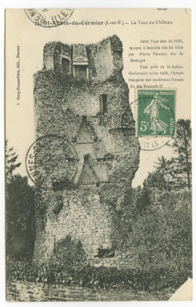 Saint-Aubin-du-Cormier (I.-et-V.).- La tour du château.