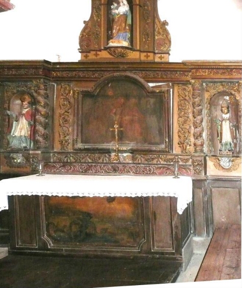Retable dédié à sainte Anne de l'église Saint-Pierre; Sainte Anne et la Vierge ; saint Lunaire , saint Malo