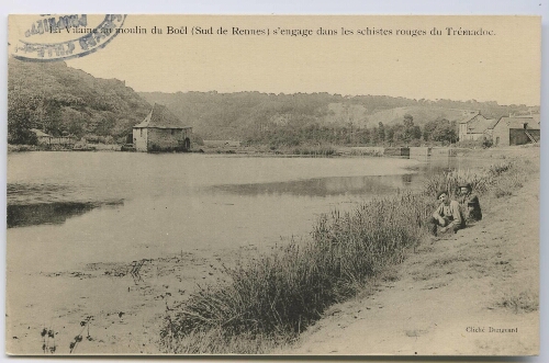 La Vilaine au moulin du Boël (Sud de Rennes) s'engage dans les schistes rouges de Trémadoc.