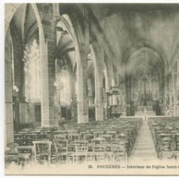 FOUGERES - Intérieur de l'église Saint-Léonard.