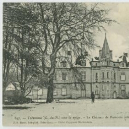 Tréveneuc (C.-du-N.) sous la neige. - Le Château de Pomorio (côté Nord)