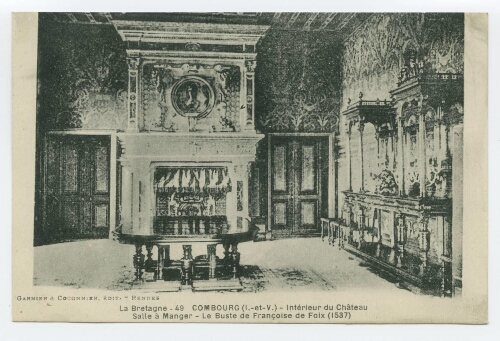 COMBOURG (I.-et-V.) - Intérieur du Château - Salle à Manger - Le Buste de Françoise de Foix.
