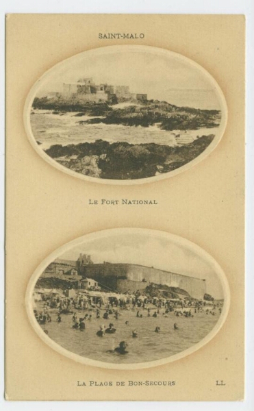 Bis SAINT-MALO - Le fort national. La plage de Bon Secours.