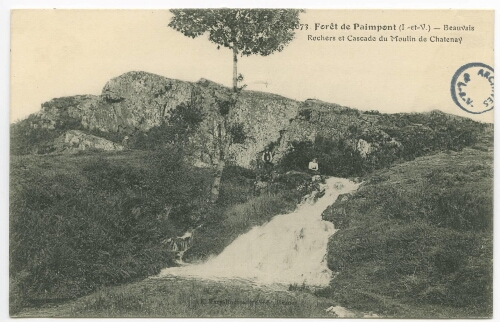 Forêt de Paimpont (I.-et-V.) - Beauvais. Rochers et Cascade du Moulin de Chatenay.