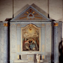Retable dédié aux Curs sacrés de Jésus et Marie de l'ancienne abbaye Notre-Dame