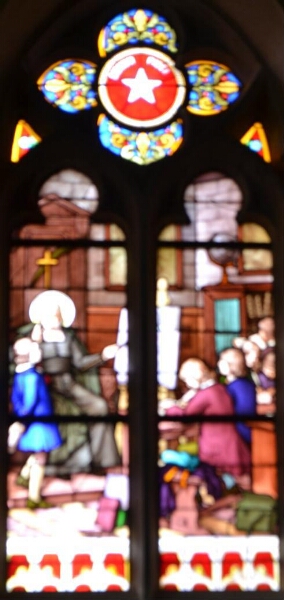 Verrière de saint François de Sales enseignant de l'église Saint-Georges