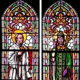 Verrières de Louis-Marie Grignon de Monfort et saint Melaine de l'église Saint-Pierre-et-Saint-Paul