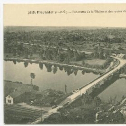 Pléchâtel (I.-et-V.) - Panorama de la Vilaine et des routes de Lohéac et de ST-Malo de Phily.