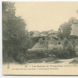 TONQUEDEC (C.-du-N.) A - Ruines du Château (XIIIḞ s.) Vue aérienne