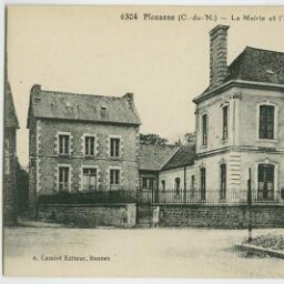 Plouasne (C.-du-N.) - la Mairie et l'Ecole