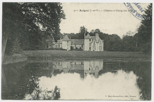 Acigné (I.-et-V.). Château et étang des Onglées.