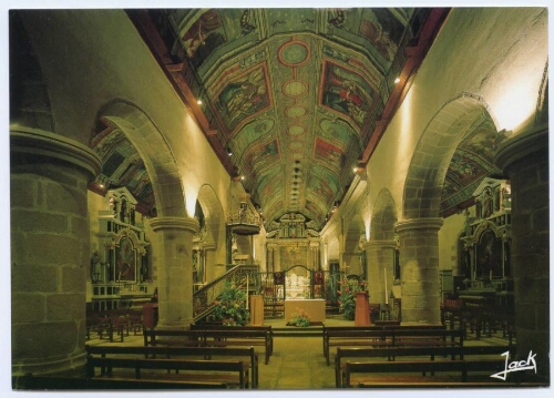 CARNAC (Morbihan). Eglise St-Cornely Voûtes peintes du XVIIIḞ