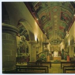 CARNAC (Morbihan). Eglise St-Cornely Voûtes peintes du XVIIIḞ