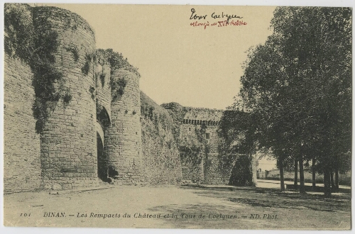 DINAN. - Les Rempart du Château et la Tour de Coetquen. - ND Phot.