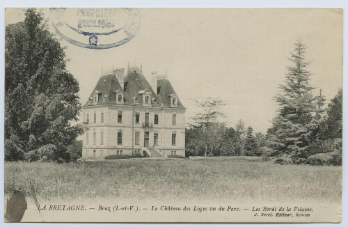 Bruz (I.-et-V.).- Le Château des Loges vu du Parc.- Les bords de la Vilaine.