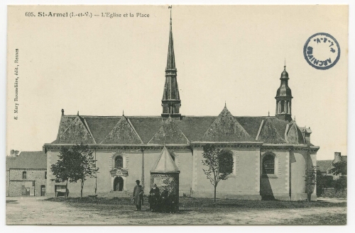 St-Armel (I.-et-V.). - L'Eglise et la Place.