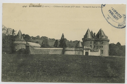 La Boussac (I.-et-V.) - Château de Landal (XVè siècle - Remparts Sud et Ouest