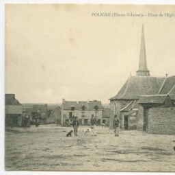 Poligné (Ille-et-Vilaine) - Place de L'église.