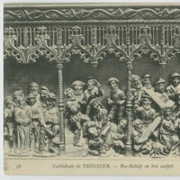 Cathédrale de TREGUIER (Côtes-du-Nord). - Bas-reliefs en bois sculpté