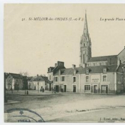 ST-MELOIR-des-ONDES (I.-et-V.) - La grande Place et l'Eglise