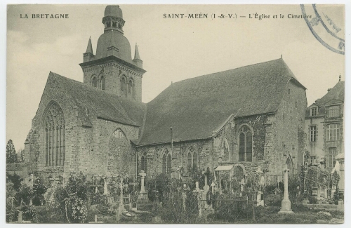 LA BRETAGNE SAINT-MEEN (I.-et-V.). - L'Eglise et le Cimetière.