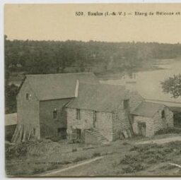 Baulon (I.-et-V.). Etang de Bélouze et le moulin.