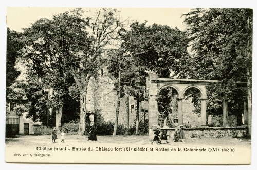 Châteaubriant - Entrée du Château fort (XIe siècle) et Restes de la Colonnade (XVIe siècle)