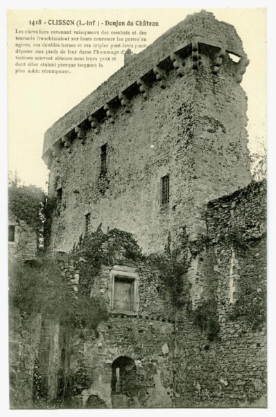Clisson.- Les ruines du château, le donjon.