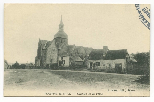 IFFENDIC (I.-et-V.). - L'Eglise et la Place.