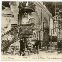 CARNAC. - Intérieur de l'Eglise - Voûte ornée de peintures du XVIIḞ siècle.