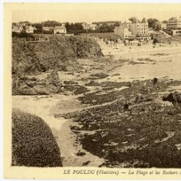 LE POULDU (Finistère) - La Plage et les Rochers à marée basse