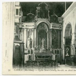 CARNAC (Morbihan). - Eglise Saint-Cornely, bas-cöté ou Autel Saint-Joseph