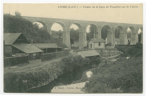 Vitré - Viaduc de la ligne de Fougères sur la Vilaine.