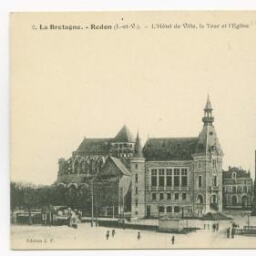 La Bretagne.- Redon (I.-et-V.) -L' Hôtel de ville, la Tour et l'Eglise.