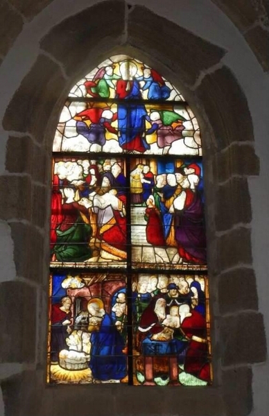 Verrière de la Vie de la Vierge de l'église Saint-Ouen