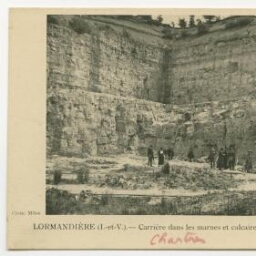LORMANDIERE (I.-et-V.). - Carrière dans les marnes et calcaires de l'Oligocène (Rupélien).