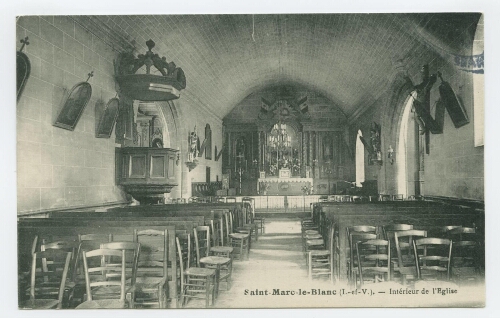 Sint-Marc-le-Blanc (I.-et-V.). - Intérieur de l'Eglise.