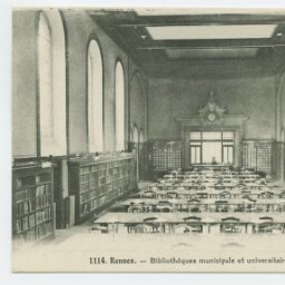 RENNES - Bibliothèques municipale et universitaire - Salle de Lecture.