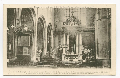 RENNES.- Intérieur de l' Eglise Saint-Germain (Monument historique)