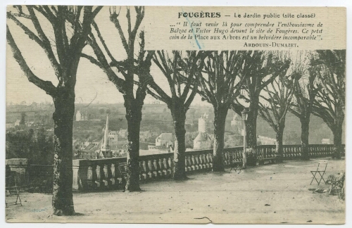 FOUGERES - Le Jardin public (site classé).